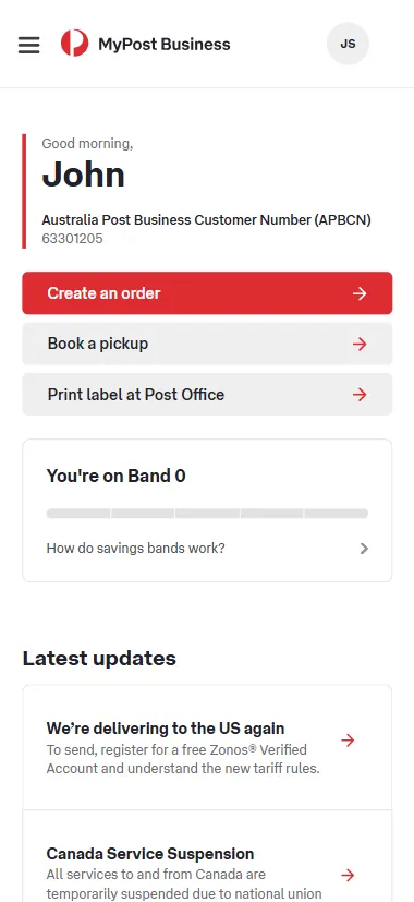 Where to find your APBCN in the dashboard (mobile)